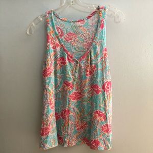 Lilly Pulitzer Cotton Tank Top Jellyfish Print XS